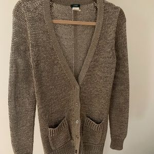 J. Crew Metallic Knit Cardigan SMALL